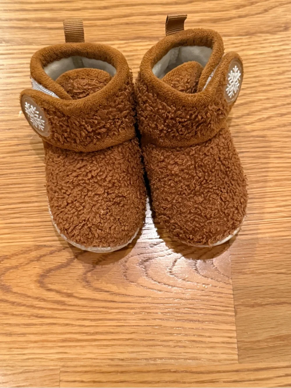 Sz 4-5.5 baby Brown Faux-Shearling Slip-On Shoe Booties - Brown